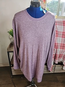 Adore Me Damen Sweatshirt 2X Lila Tunika Langarm Viskose Polyester Nylon Neu mit Etikett - Bild 1 von 3