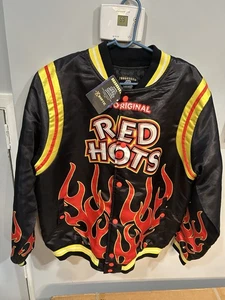 Red Hots Candy Black Satin Varsity Jacket De-Kryptic Size 2XL New With Tags - Picture 1 of 8
