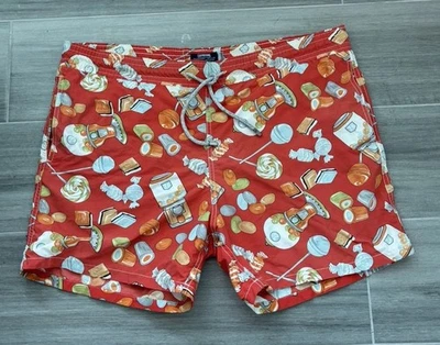 VILEBREQUIN Bañador Traje de Baño Hombre XL Rojo Naranja Caramelos Gumballs Corbata Foto 1 de 4