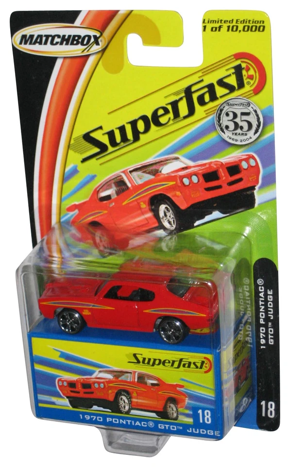 Matchbox Superfast (2004) Red 1970 Pontiac GTO Judge Toy Car #18 - Image 1 of 1