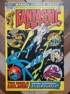 Fantastic Four #123 ¡En buen estado 7,0 (Marvel 1972) GALACTUS, SURFISTA, NIXON! Buscema Art - Imagen 1 de 9
