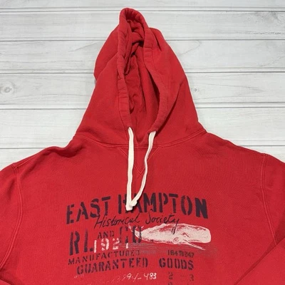 Vintage Polo Ralph Lauren Hoodie Mens XL Red East Hampton Fleece Sweatshirt - Image 1 of 4