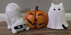 Goblin & Ghoul Trio Geisterkatze/Kürbis/Mumie Katze mit LED Licht - Bild 1 von 6