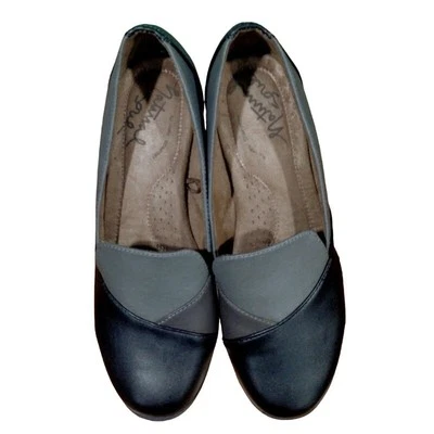 Natural Soul Tri-Color Slip On Loafers with Rubber Soles, Blk and Gray, Size 8.5 Foto 1 de 4