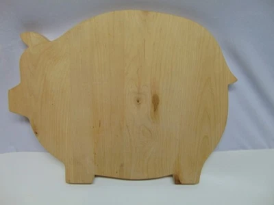 tábua de corte grande de madeira em forma de porco 20 x 16 x 1,25 cor bege 7 libras - Imagem 1 de 4