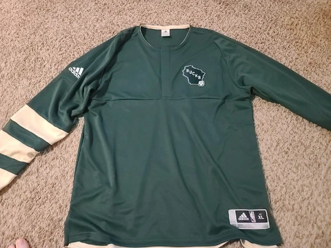 Milwaukee Bucks Adidas Long Sleeve Shooting Shirt Men's XL Cover