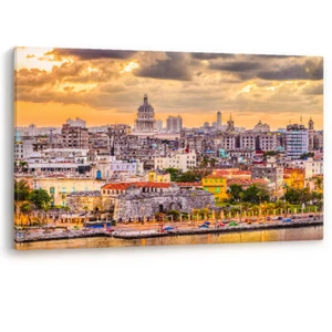 Havana City Centre Skyline Cuba Caribbean Framed Canvas Wall Art Picture Print - Picture 1 of 5