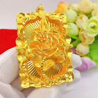 Meilleur pendentif fleur carré plaqué or jaune 24 carats pour femme collier 