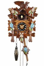 Eble -bemalt 22cm- Coucou Pendule à Coucou Bois Véritable Neuf Alimenté par Pile