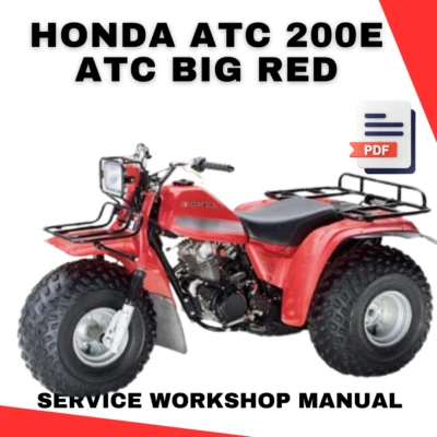 Honda ATC200E | BIG RED 200E  | 1982 - 1983 Workshop Service Manual | PDF File - Image 1 of 4