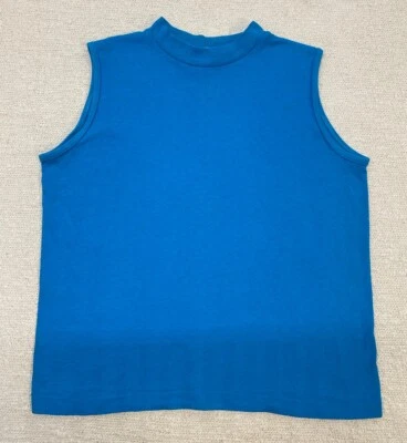 Camiseta sin mangas Fruit Of The Loom vintage para mujer grande azul cuello redondo 100 % algodón Foto 1 de 4