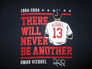 THERE WILL NEVER BE ANOTHER OMAR VIZQUEL T SHIRT Cleveland Indians 13 Womens LG - Bild 1 von 2