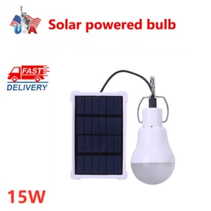 Portable Solar Panel Powered LED Lights Bulb Light Tent Lamp Camping Out/Indoor - Picture 1 of 9