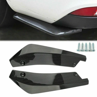 Protector Canard divisor difusor labial parachoques trasero universal de fibra de carbono 2 piezas EE. UU. Foto 1 de 4