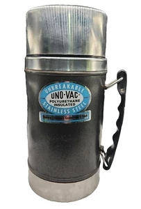 Thermos isolato vintage Uno-Vac acciaio inox infrangibile caldo/freddo - Foto 1 di 8