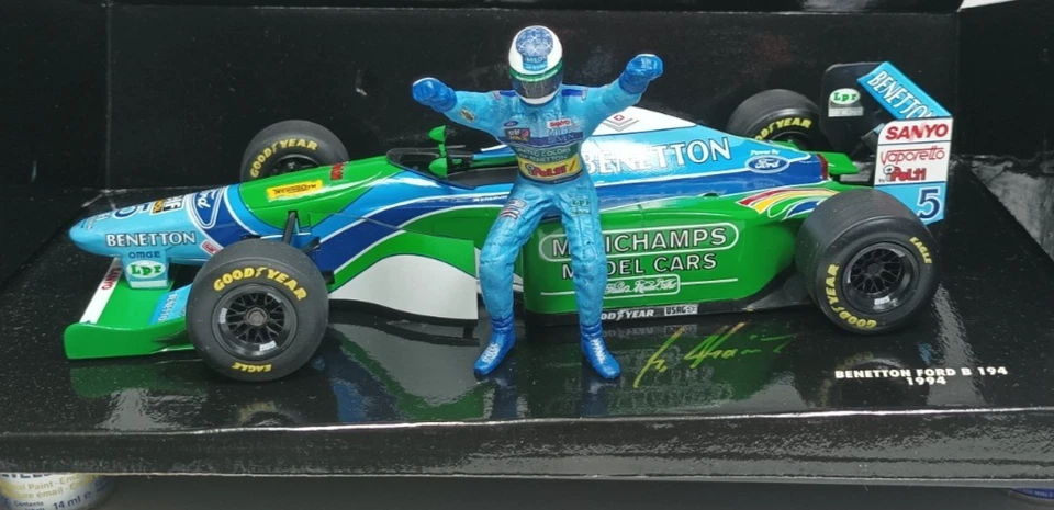 Minichamps Benetton Ford B194 Figur Michael Schumacher Weltmeister 1994 1:18 - Bild 1 von 4