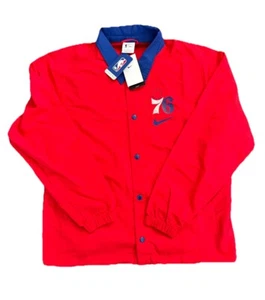 Nike Philadelphia 76ers Retro Vintage Style Jacket Windbreaker Size L - Picture 1 of 6