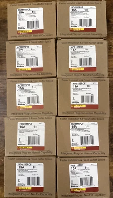 10PCS SQUARE D HOMELINE HOM115PDF HOM115PDFC PLUG ON NEUTRAL 15A  AFCI/GFCI NEW - Image 1 of 4