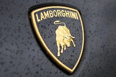 Lamborghini Bull logo on Water, Gold Poster 24x36 inch