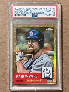 2022 Topps Platinum Anniversary #187 Mark McGwire PSA 10 Gold Refractor /50 - Picture 1 of 2
