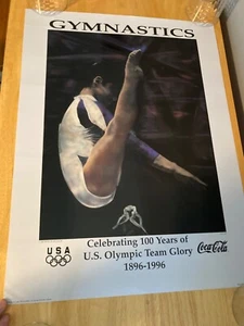 1996 USA Olympic Gymnastics Team Coca-Cola Sponsor Official USOC licensed 24x18 - Picture 1 of 5