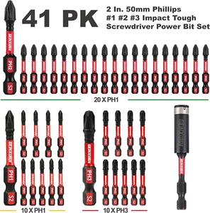 Anti-Rutsch Sechskant Schlagfest Magnetisch Schraubendreher Bits Set Einsatz Schraubendreher Bits 40Pa - Bild 1 von 10