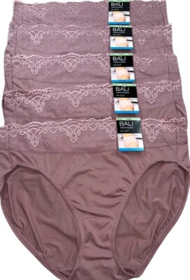 Bali Women’s 5-Pack Passion For Comfort Hi-Cut Underwear Panties Nylon Size XL/8 - Image 1 of 3
