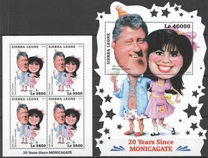 HM1372 2018 SIERRA LEONE CLINTON LEWINSKY SKANDAL MONICAGATE #9939 KB+BL1496 MNH - Bild 1 von 1