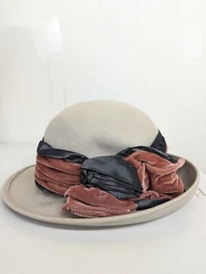 Cappello donna vintage Saks Fifth Avenue lana nastro fiocco elegante taglia unica - Foto 1 di 12
