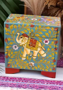 Schmucktruhe Good Luck Indischer Elefant Design 4 Schubladen Holz Schmuckaufbewahrung - Bild 1 von 6