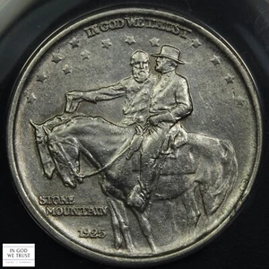 1925 Stone Mountain Commemorative Silver Half Dollar 50C ANACS AU 55 Details - Picture 1 of 5