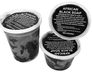 Pasta de jabón negro africano crudo 100 % puro natural orgánico lavado corporal facial - Imagen 1 de 33