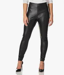 HUE Croc Leatherette Leggings Black Small $58 - NWT - Picture 1 of 3