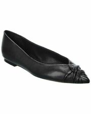 NEW Maje Ballerina Flats Point Toe Black Leather Women's Size 7 Shoes MSRP $315