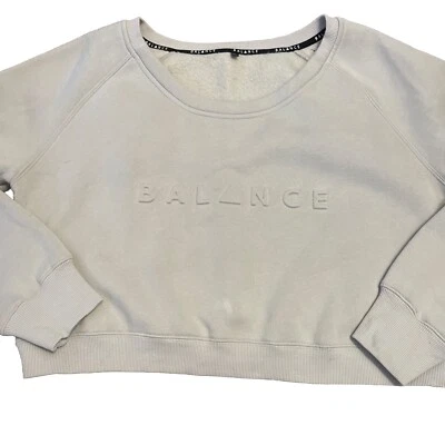 Женская толстовка Balance Athletica Essence укороченная Crew Lucid серо-коричневая с надписью L - Изображение 1 из 4