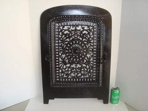 ANTIQUE VICTORIAN ORNATE CAST IRON FIREPLACE COVER Arched #210 Cover