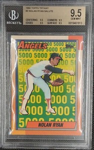 NOLAN RYAN TIFFANY 1990 Topps  Salute #3 BGS 9.5 TRUE GEM HOF Strikeout King