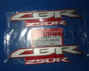 HONDA CBR250R DECAL FAIRING STICKER RED 2011 CANDY RUBY RED GENUINE PAIR - Picture 1 of 2
