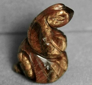 Tótem de serpiente cobra en espiral ojo de tigre serpiente de piedra tallada 142 - Imagen 1 de 4