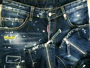 *LO ÚLTIMO ITALY DSQUARED2 CLEMENT BIKER Jeans ajustados pintados cónicos desgastados 42 EUR 30 - Imagen 1 de 12