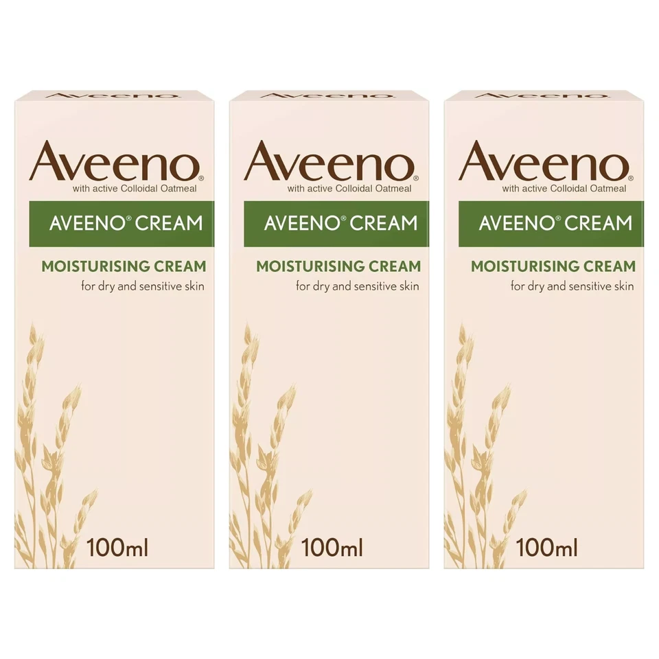 Aveeno Moisturising Cream Full Body Moisturiser 100ml - Pack of 2
