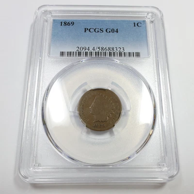 1869 P PCGS Good G4 - Indian Head Penny Cent 1c US Coin #55345B - Image 1 of 4