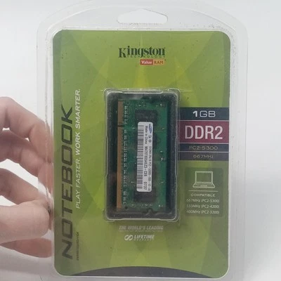 1GB Kingston DDR2-667 PC2-5300 SODIMM Memory RAM KVR667D2S0/1GR NIP - Image 1 of 3