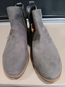Women's Gray "Suede Like" Booties - Picture 1 of 5