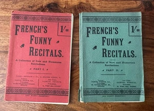 French's Funny Recitals Vaudeville Humor Monologues Vintage ca. 1900 - Bild 1 von 13