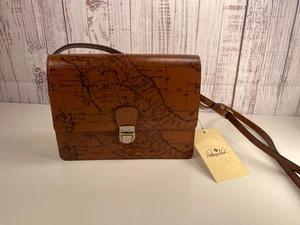 Patricia Nash Lanza Crossbody Purse in Riot Rust Leather w/brass Retail $179 - Picture 1 of 6