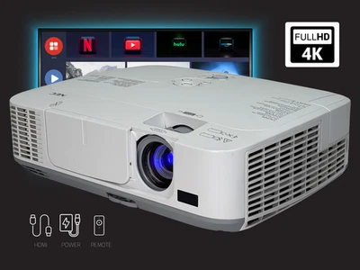 4K 3LCD Projector for Golf Simulator or Racing Setup 3100 ANSI USB Viewer Quiet - Image 1 of 4