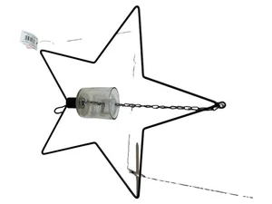 Kaheku Windlicht Stern Hängend Schwarz Metall Glas 30cm Weihnachten Modern - Bild 1 von 4