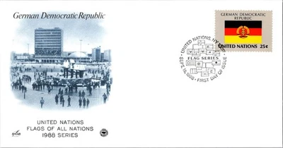 Vintage FDC United Nations NYC Postmark Scott #539 Flag German Dem Republic DDR - Image 1 of 4
