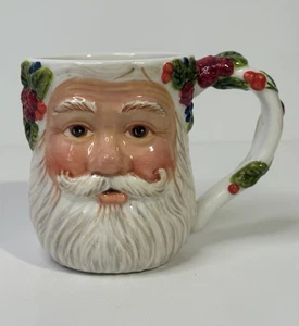 Dept 56 Santa Claus Face Christmas Mug Cup 2001 Peggy Toole Department 56 - Picture 1 of 15